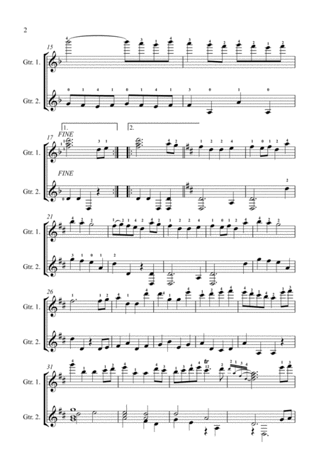 Rigaudon Arranged For Two Guitars Page 2