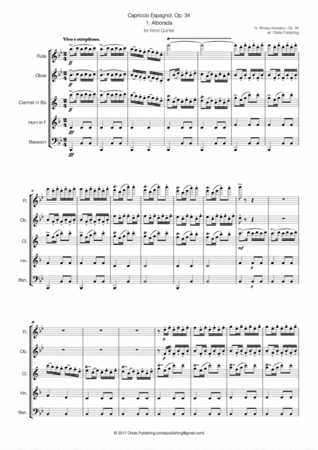 Rimsky Korsakov Capprico Espanol For Wind Quintet Page 2