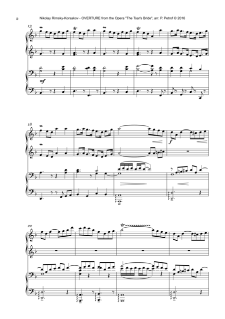 Rimsky Korsakov Overture From The Opera The Tsars Bride Piano 4 Hands Page 2