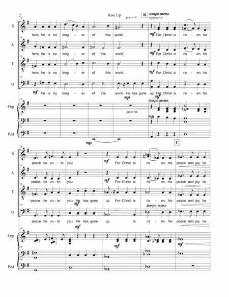 Rise Up Organ Vocal Score For Full Version W Brass Page 2