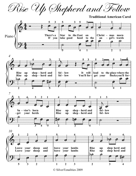 Rise Up Shepherd And Follow Easy Piano Sheet Music Page 2