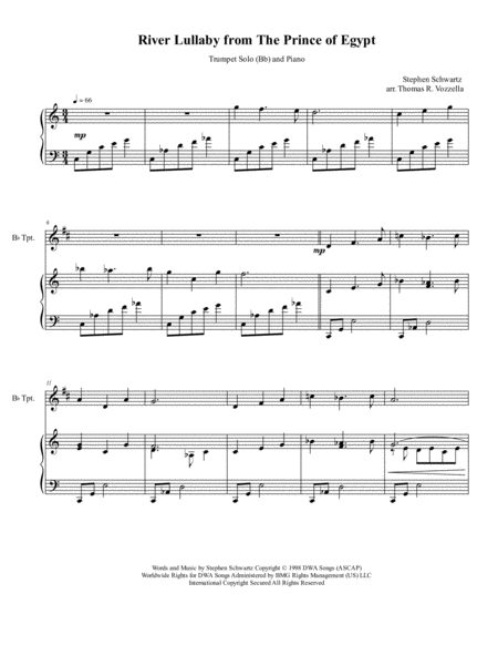 River Lullaby From Prince Of Egypt Trumpet Solo Page 2