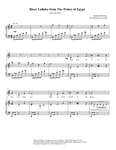 River Lullaby From Prince Of Egypt Vocal Solo Page 2