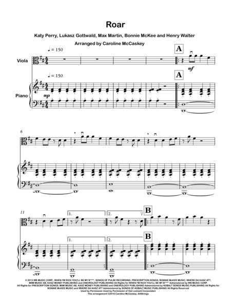 Roar Solo Viola Piano Accompaniment Page 2