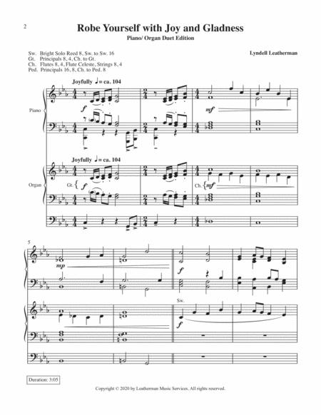 Robe Yourself With Joy And Gladness Piano Organ Duet Edition Page 2