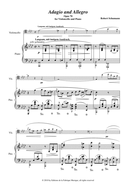 Robert Schumann Adagio And Allegro Opus 70 For Cello And Piano Page 2