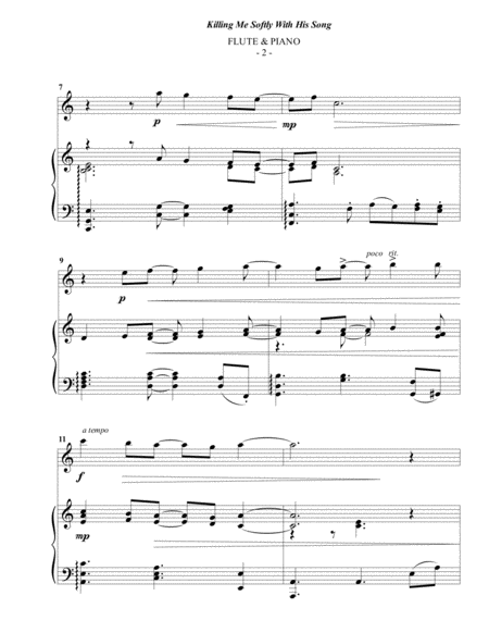 Roberta Flack Killing Me Softly With His Song For Flute Piano Page 2