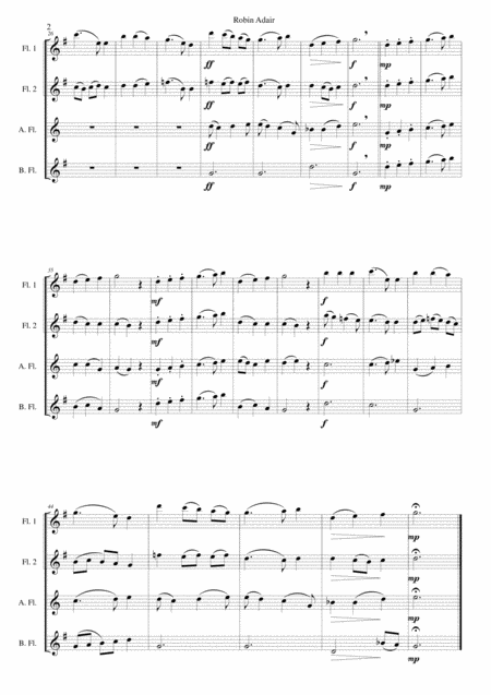 Robin Adair Eileen Aroon For Flute Quartet Page 2