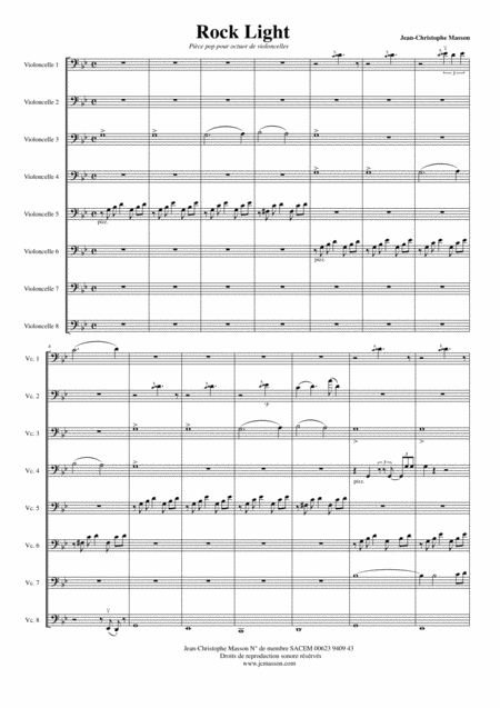 Rock Light Pice Pop Pour Octuor De Violoncelles Score And Parts Jcm 2009 Page 2