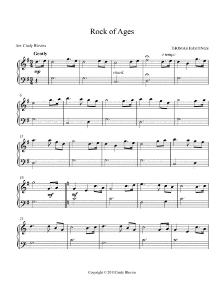 Rock Of Ages Arranged For Easy Piano Solo Page 2