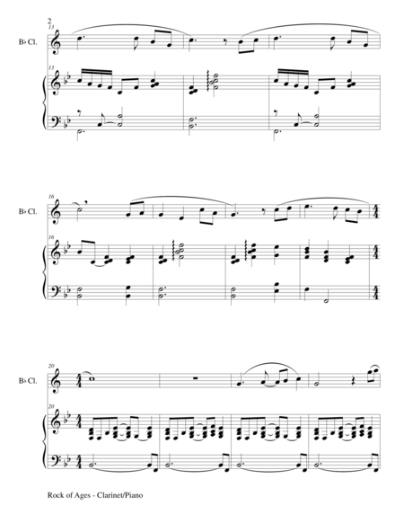 Rock Of Ages Bb Clarinet Piano And Clarinet Part Page 2