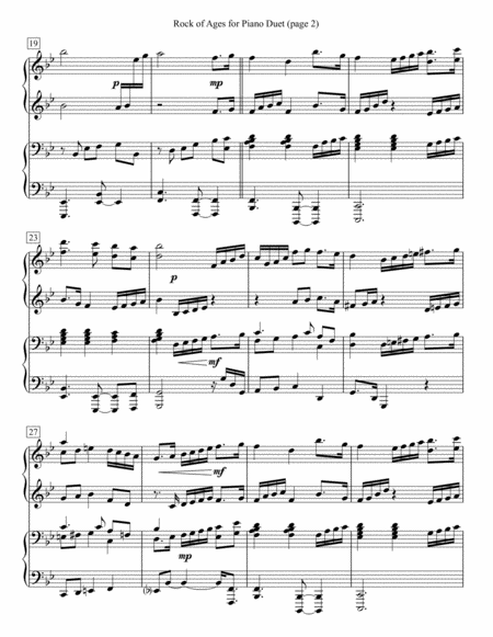 Rock Of Ages For Piano Duet Page 2