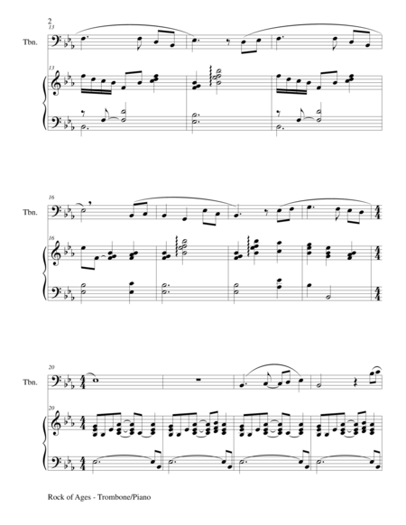 Rock Of Ages Trombone Piano And Trombone Part Page 2