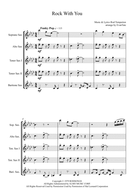 Rock With You For Saxophone Quintet Page 2