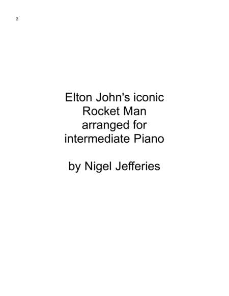 Rocket Man Arranged For Intermediate Piano Page 2
