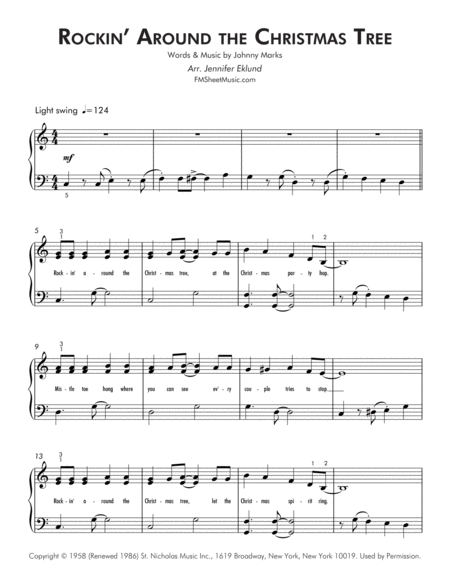 Rockin Around The Christmas Tree Easy Piano Page 2