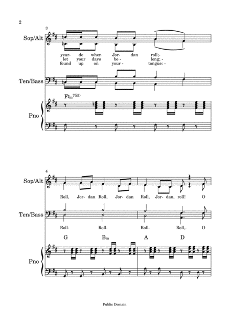 Roll Jordan Roll Satb Page 2