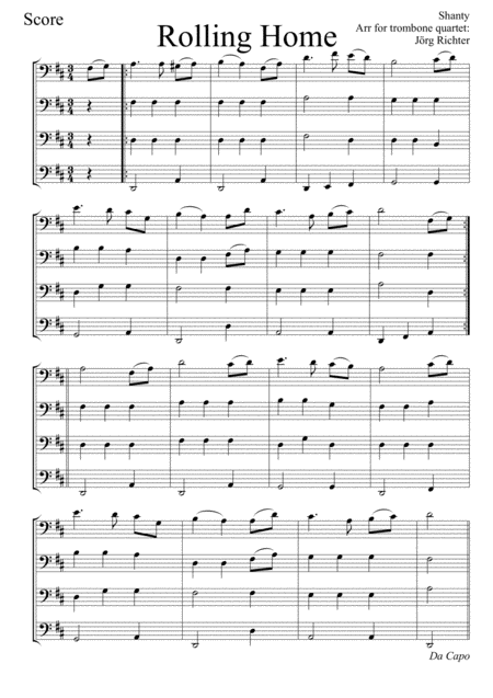 Rolling Home For Trombone Quartet Page 2