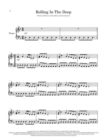 Rolling In The Deep Arranged For Easy Piano Page 2