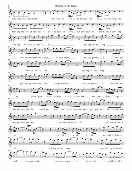 Rolling In The Deep Easy Key Of C Flute Page 2