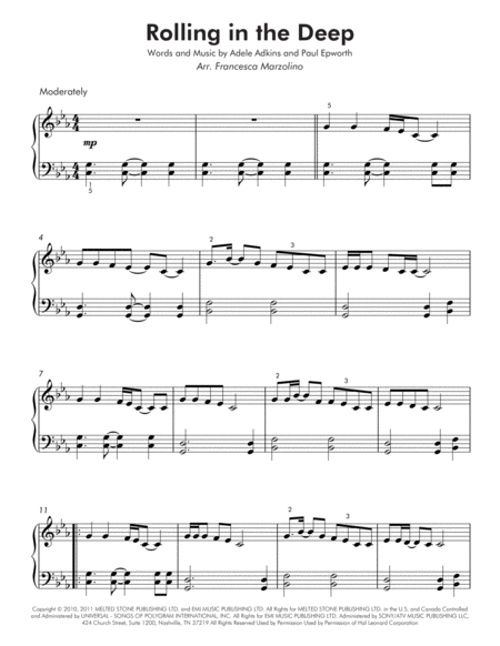 Rolling In The Deep Easy Piano Page 2
