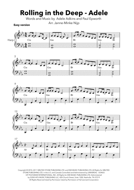 Rolling In The Deep Harp Solo Easy Version Page 2