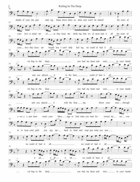 Rolling In The Deep W Lyrics Cello Page 2