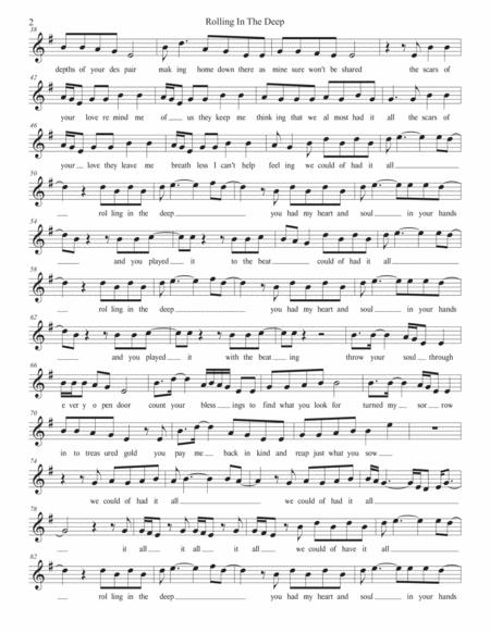 Rolling In The Deep W Lyrics Trumpet Page 2