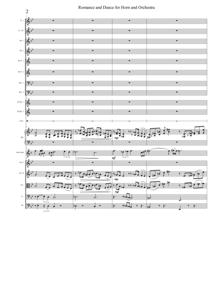 Romance And Dance For Horn And Orchestra With Piano Reduction Of Orchestra Page 2