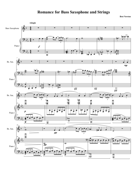 Romance For Bass Saxophone And Strings Piano Reduction Page 2