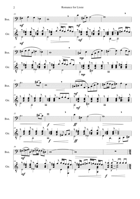 Romance For Lissie For Bassoon And Guitar Page 2