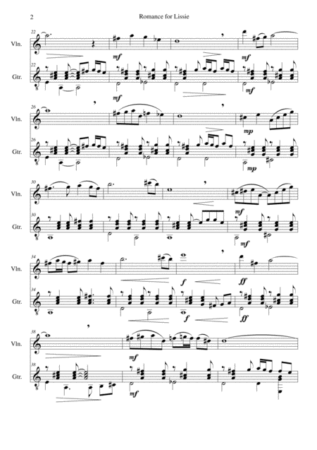 Romance For Lissie For Violin And Guitar Page 2