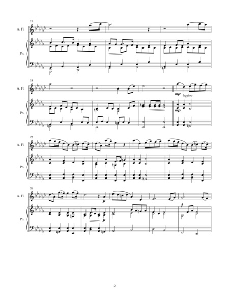 Romance In D Flat For Alto Flute And Piano Page 2