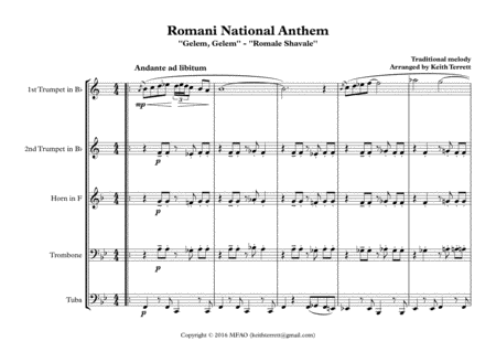 Romani National Anthem Gelem Gelem For Brass Quintet Page 2