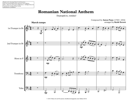 Romanian National Anthem De Teapt Te Romne For Brass Quintet Page 2