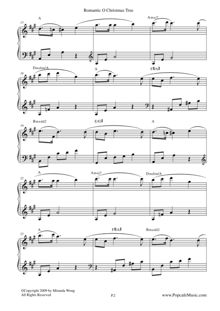 Romantic O Christmas Tree Easy Piano Solo Page 2