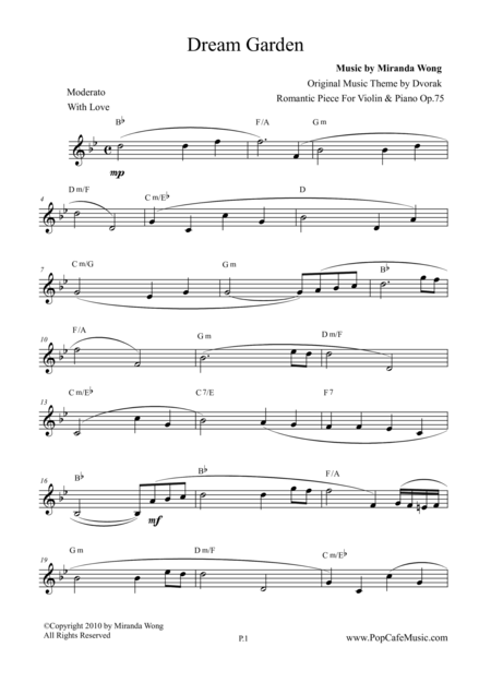 Romantic Piece For Violin Piano Op 75 Dream Garden Lead Sheet Page 2