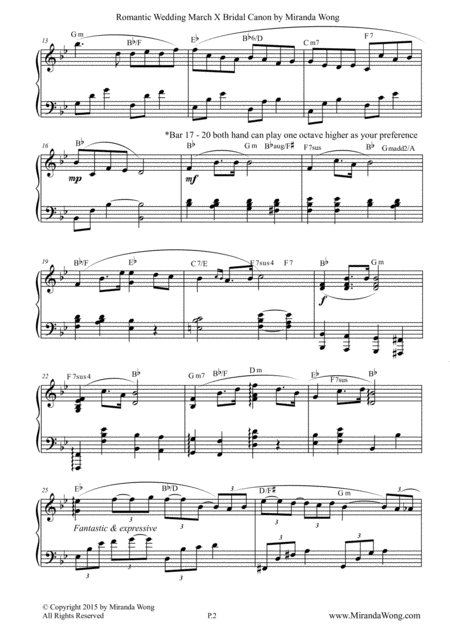 Romantic Wedding March X Bridal Canon In Bb Romantic Piano Music Page 2