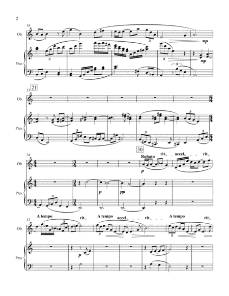 Romanza For Oboe And Piano Page 2