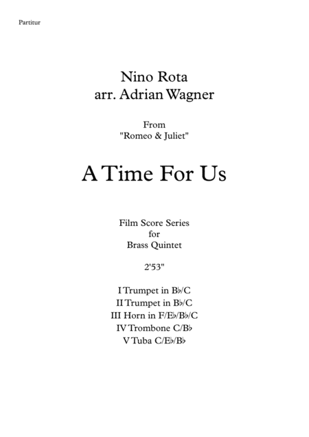 Romeo Juliet A Time For Us Nino Rota Brass Quintet Arr Adrian Wagner Page 2