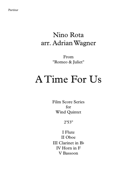 Romeo Juliet A Time For Us Nino Rota Wind Quintet Arr Adrian Wagner Page 2