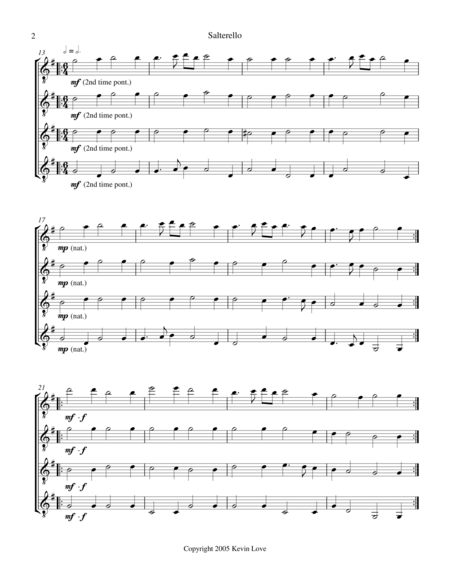 Ronde And Salterello Guitar Quartet Score And Parts Page 2