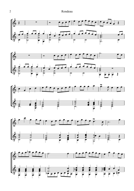 Rondeau For Treble Recorder And Guitar Page 2