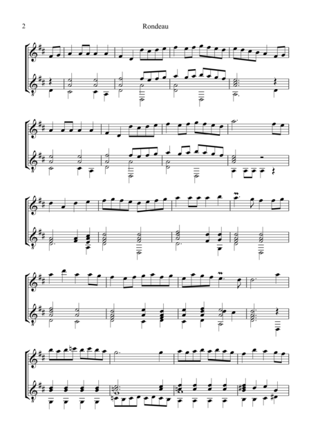Rondeau From Suite 1 For Violin Or Flute And Guitar Page 2