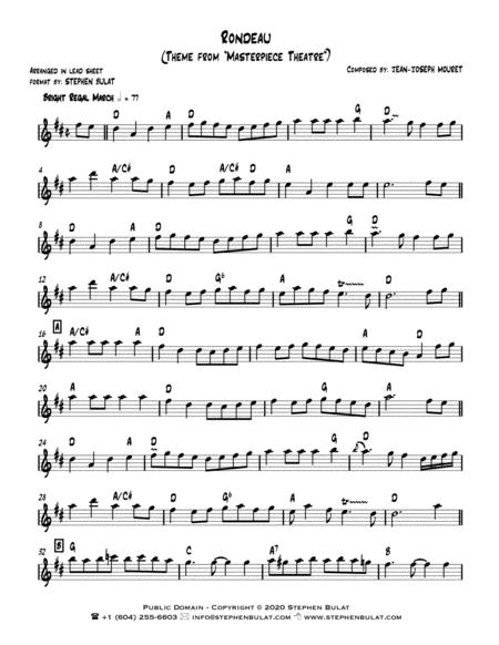 Rondeau Theme From Masterpiece Theatre Lead Sheet In Original Key Of D Page 2