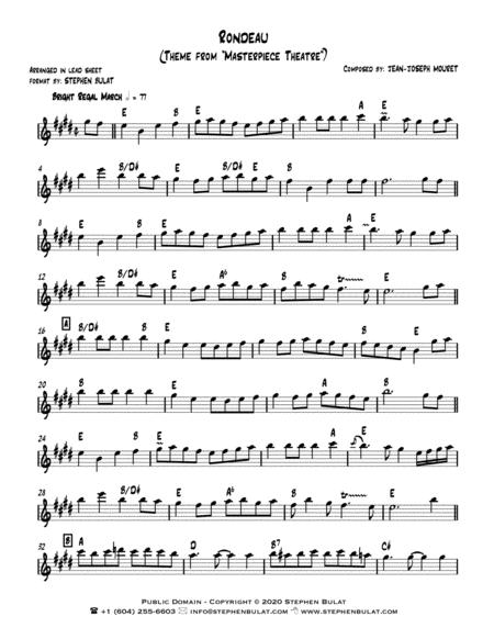 Rondeau Theme From Masterpiece Theatre Lead Sheet Key Of E Page 2