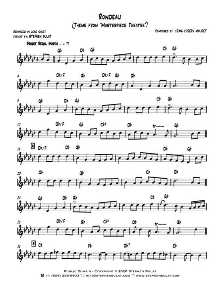 Rondeau Theme From Masterpiece Theatre Lead Sheet Key Of Gb Page 2