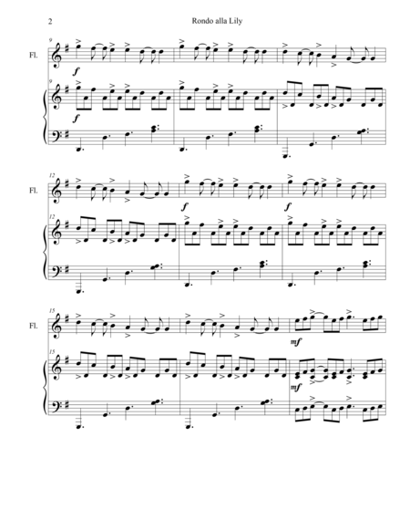 Rondo Alla Lily For Flute And Piano Duet Page 2