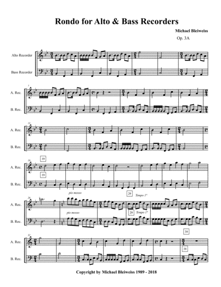 Rondo For Alto And Bass Recorders Page 2