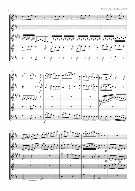 Rondo From Horn Concerto No 1 In D K412 For Wind Quintet Page 2